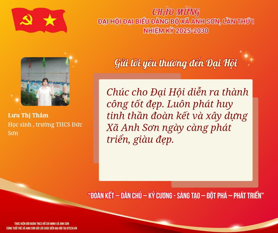 Lời chúc Lưu Thị Thắm