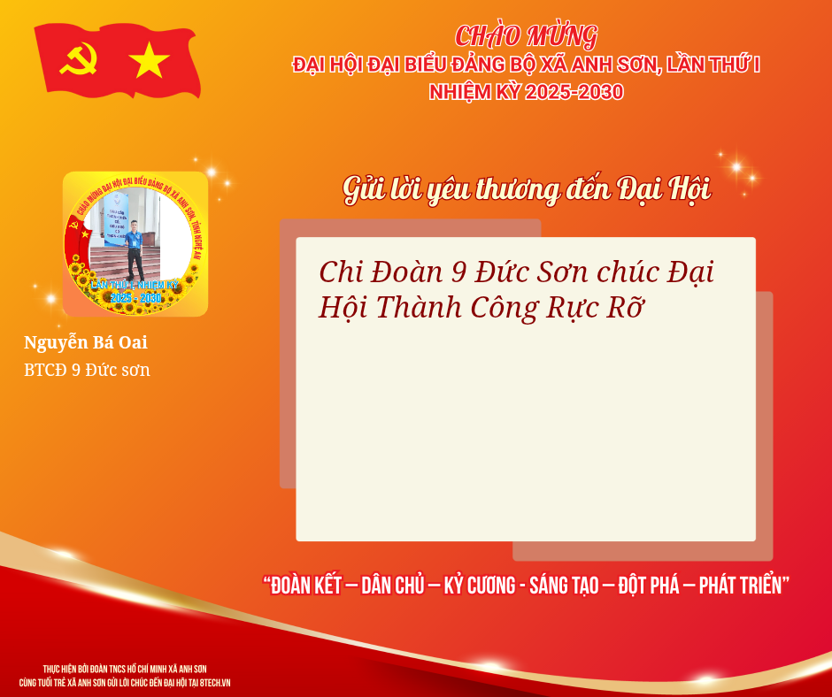 Lời chúc Nguyễn Bá Oai