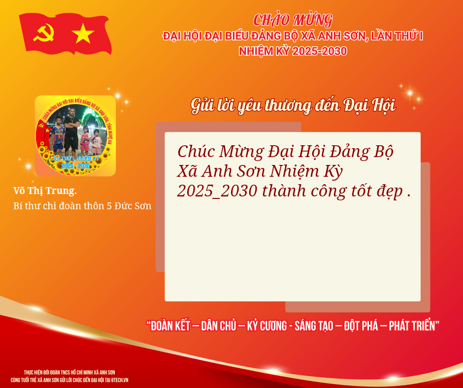 Lời chúc Võ Thị Trung.