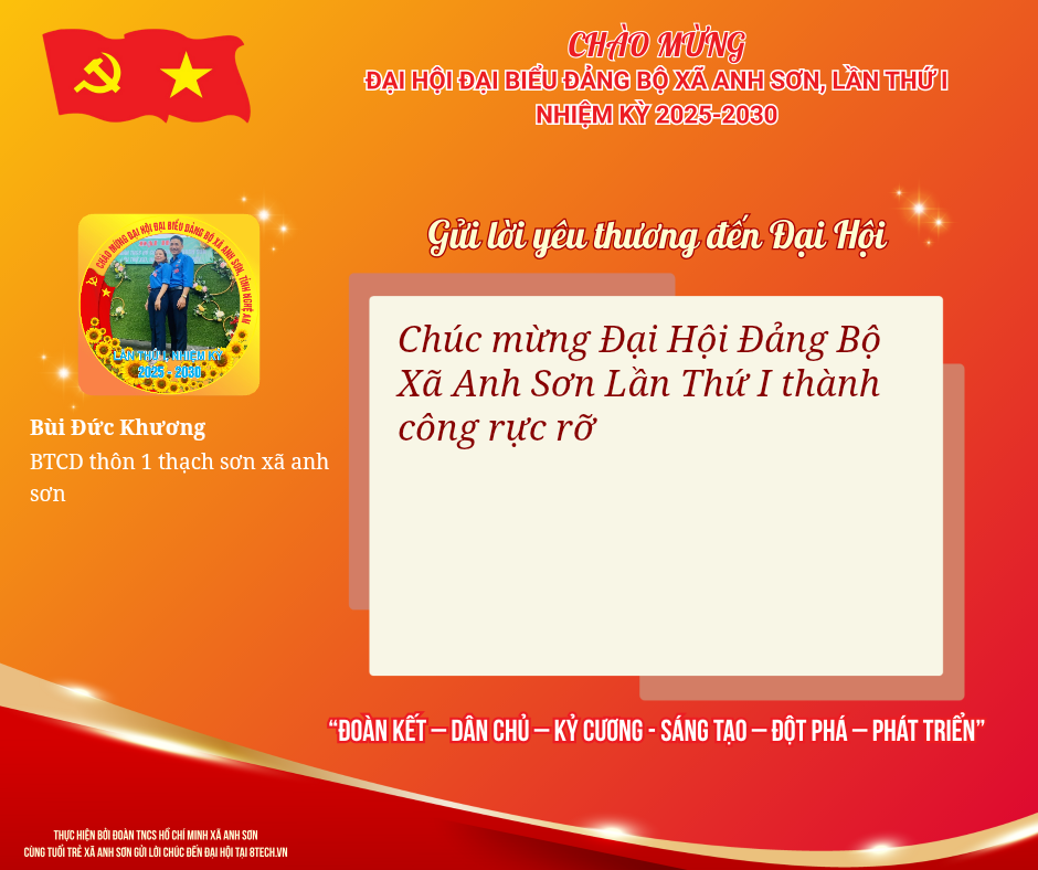 Lời chúc Bùi Đức Khương